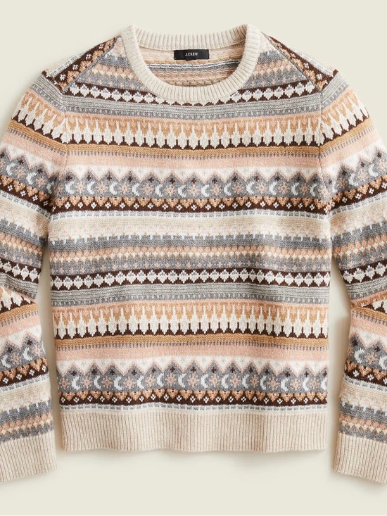 J. Crew Sweaters - J.Crew Fair Isle Cropped Crewneck Wool Blend Sweater Size S